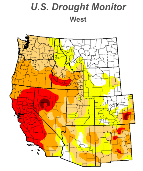 US West Drought Conditions as of January 21, 2014